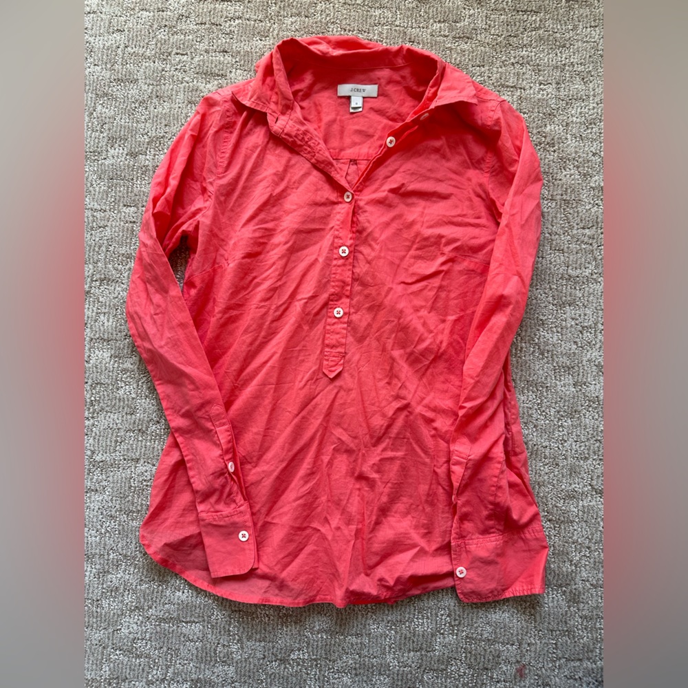 Cotton J Crew half button up shirt